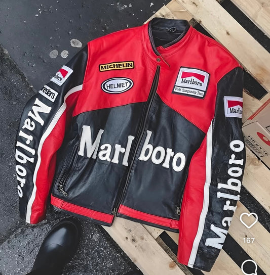 Embroidery Marlboro Jacket - Black