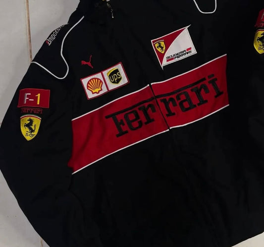 Ferrari Parachute Embroidery Racing Jacket