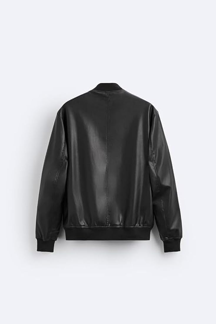 Plain Black Leather Jacket