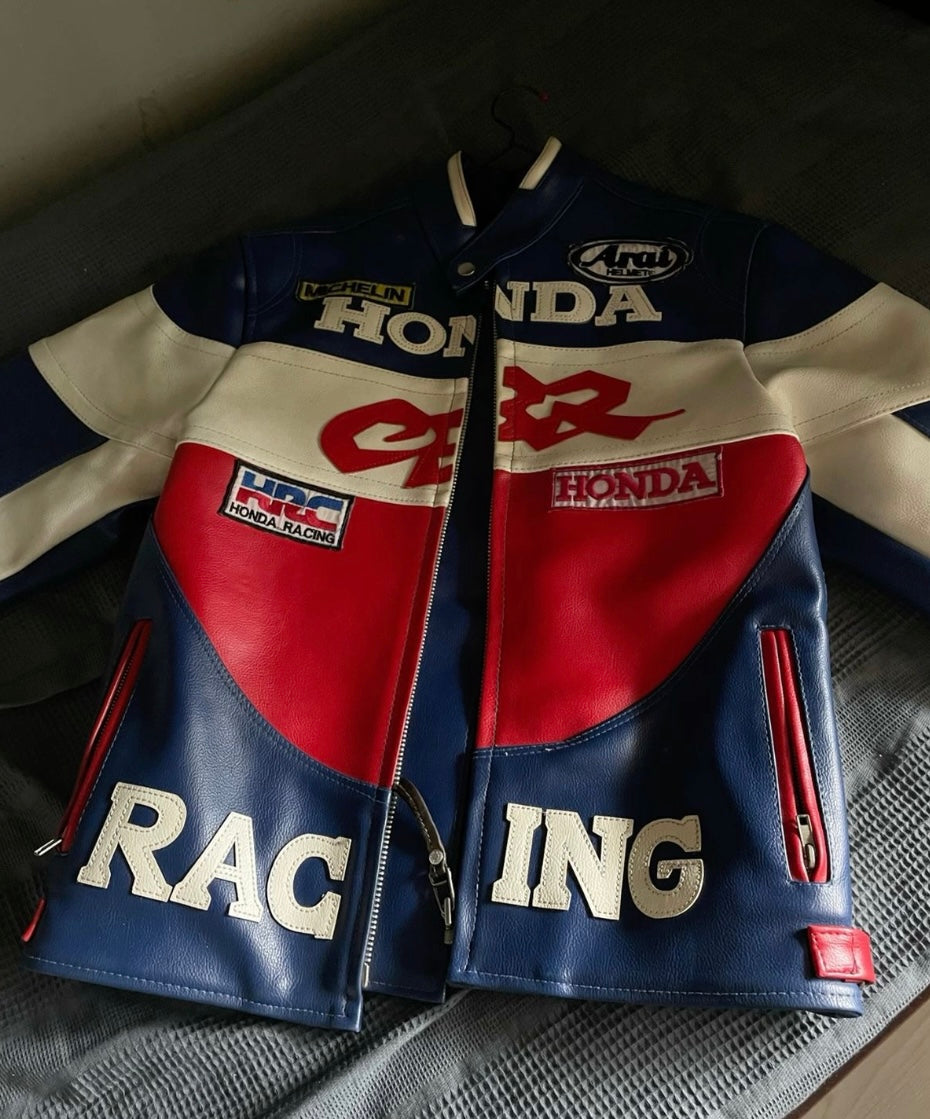Honda Embroidery Leather Racing Jacket