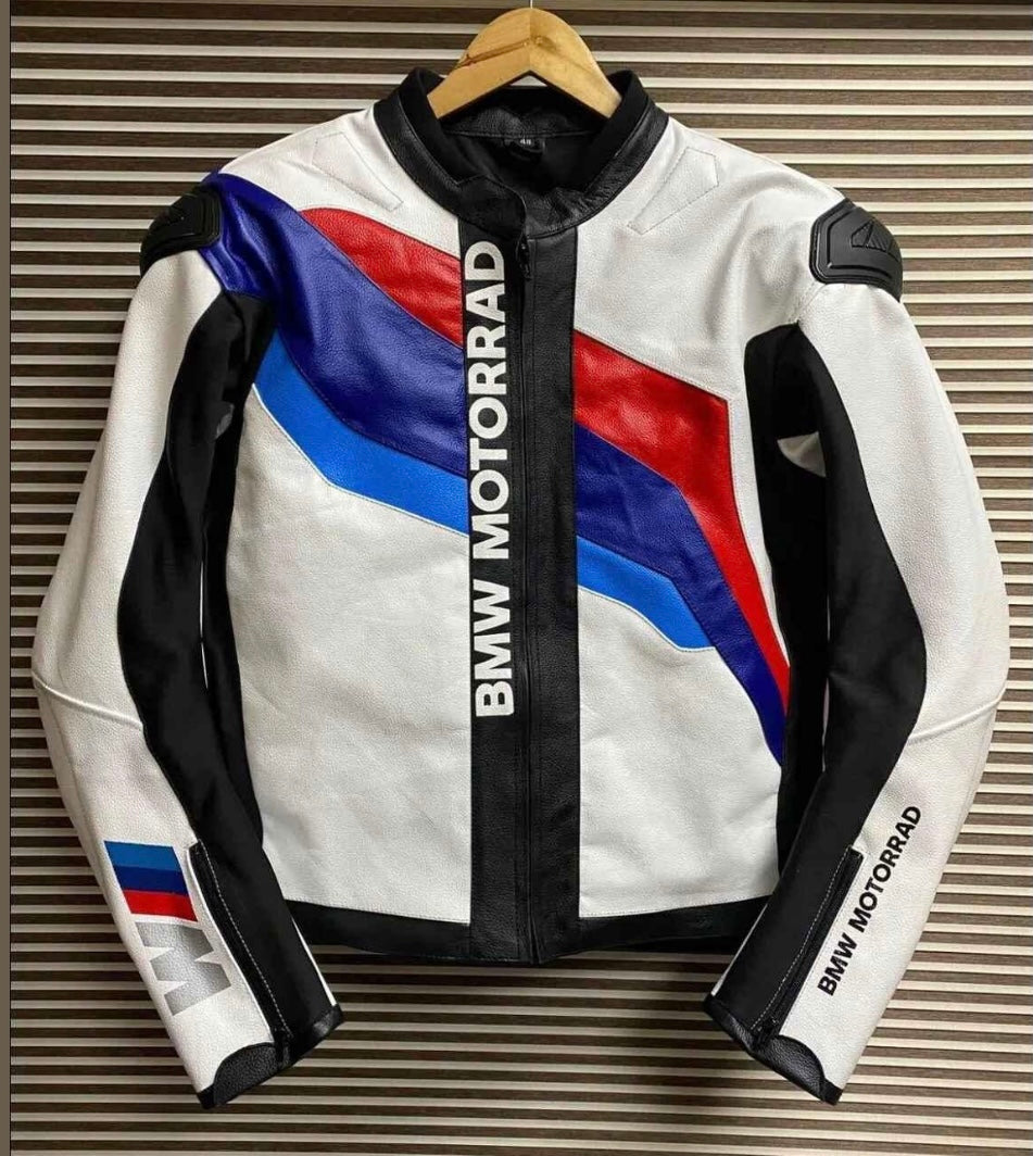 BMW Moto Embroidery Leather Racing Jacket