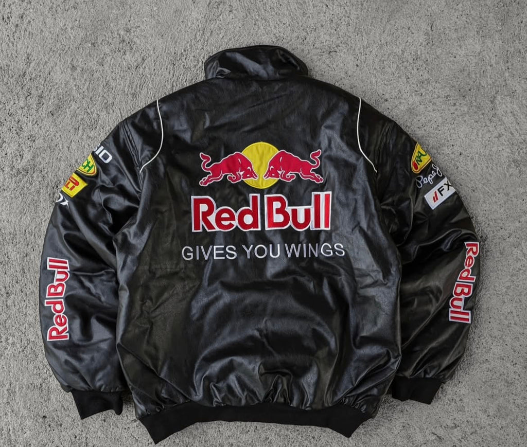 Black Redbull Leather Jacket