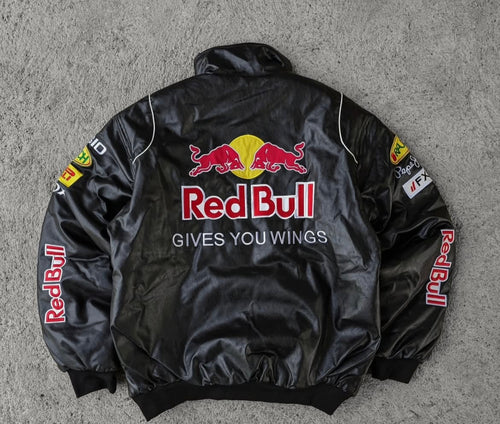 Black Redbull Leather Jacket