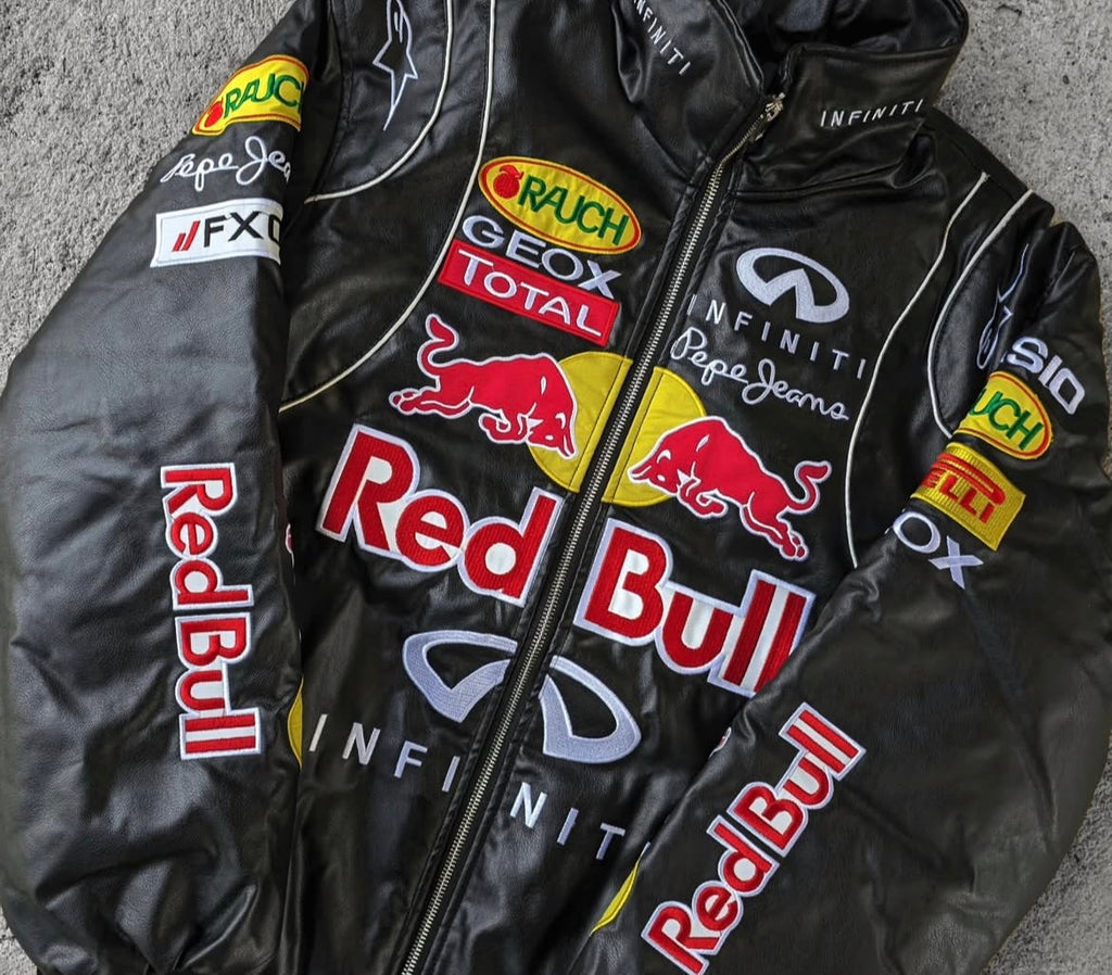 Black Redbull Leather Jacket