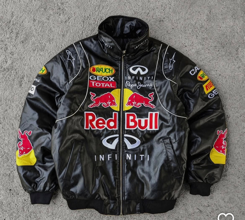 Black Redbull Leather Jacket