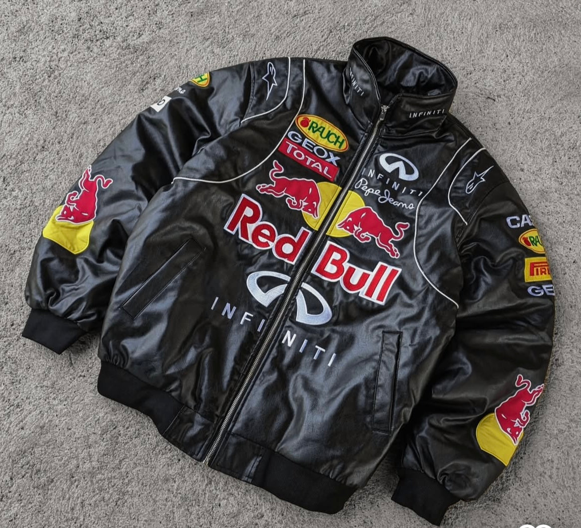 Black Redbull Leather Jacket