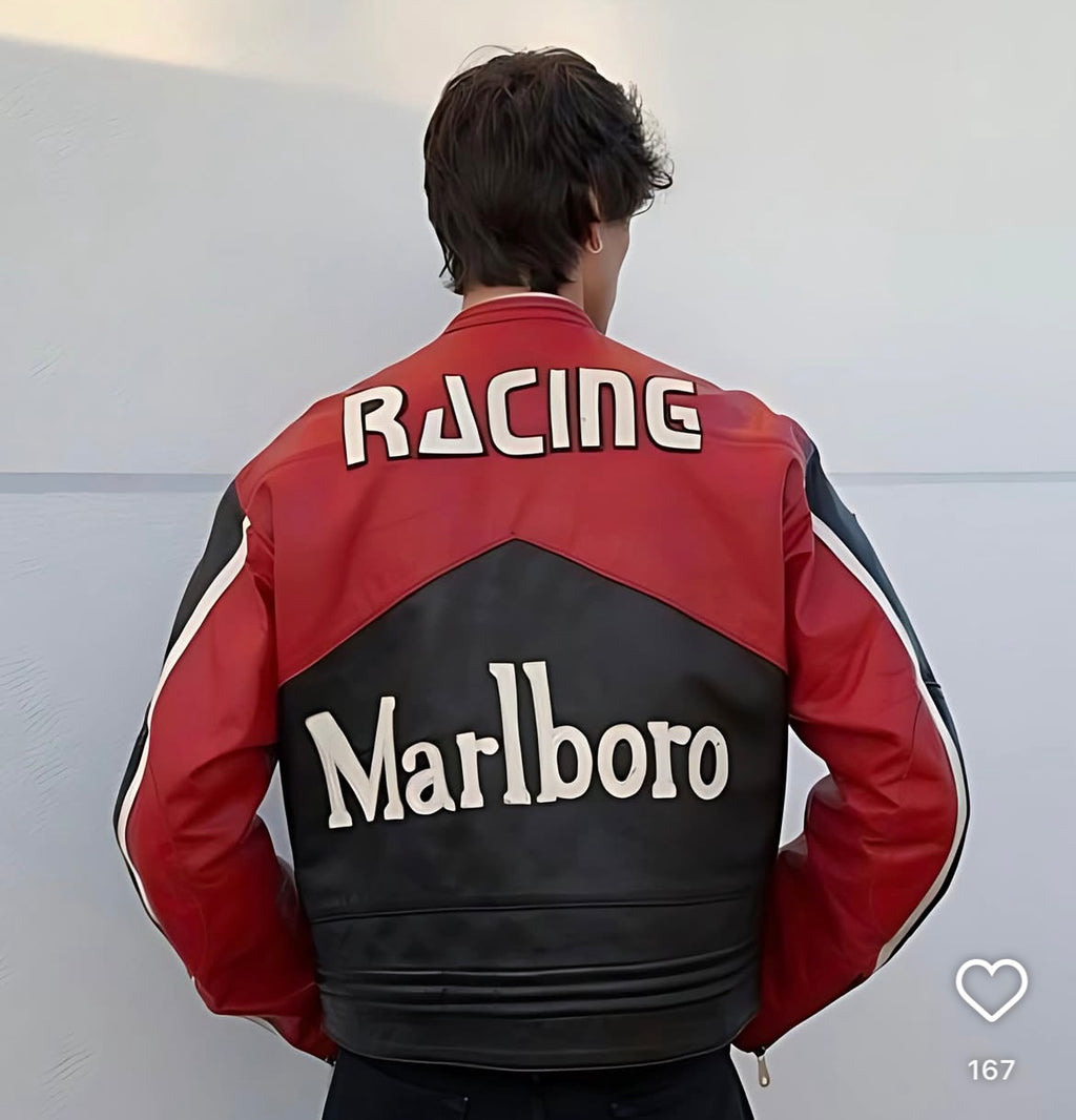Embroidery Marlboro Jacket - Black
