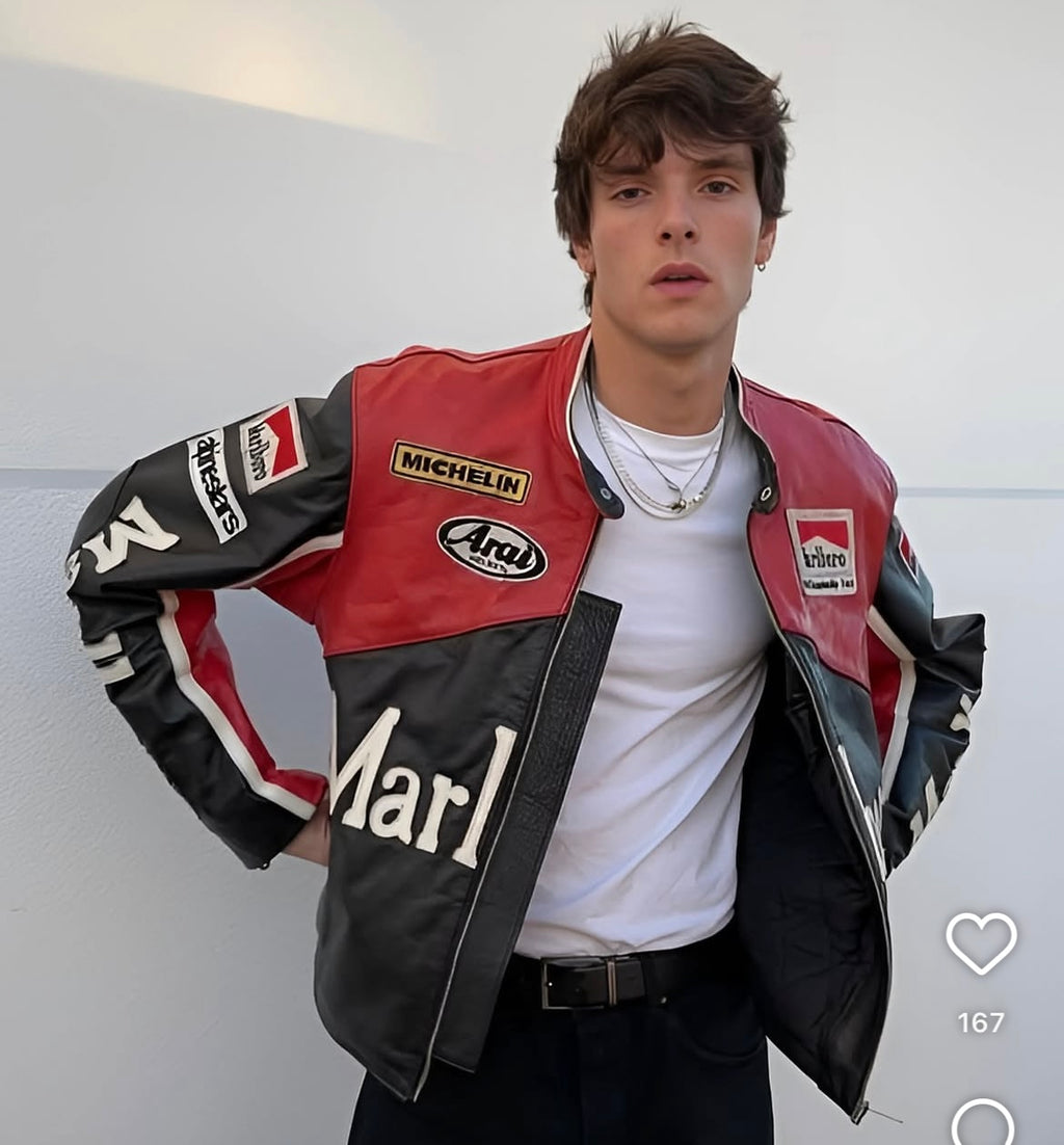 Embroidery Marlboro Jacket - Black