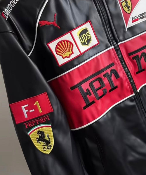 Black Ferrari Leather Jacket