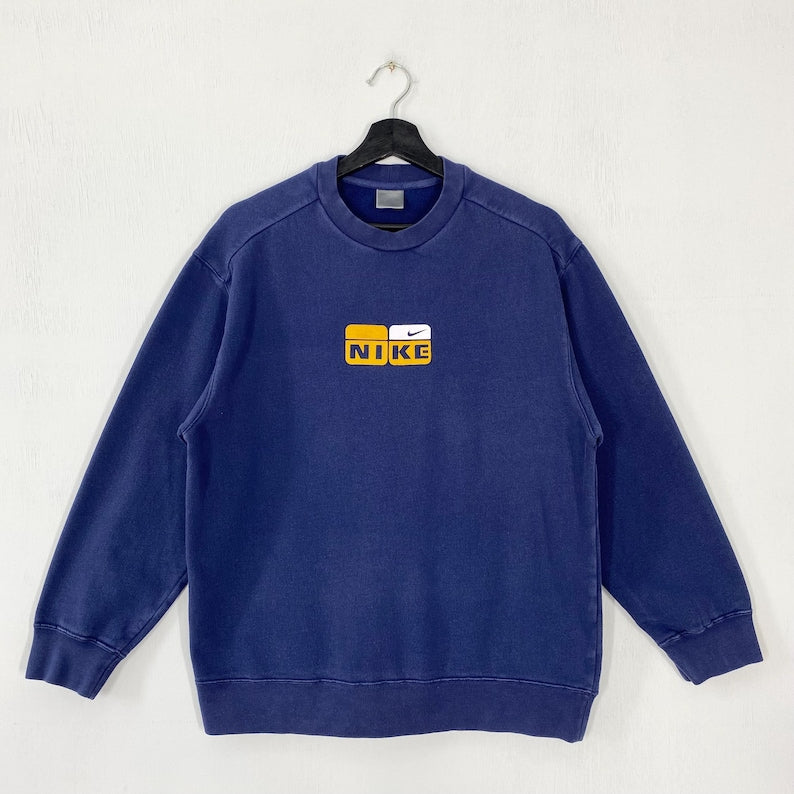 Printed Vintage Sweatshirt - Navy Blue
