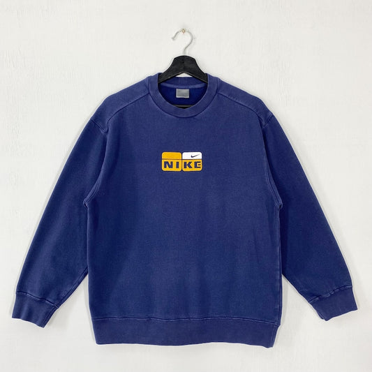 Printed Vintage Sweatshirt - Navy Blue