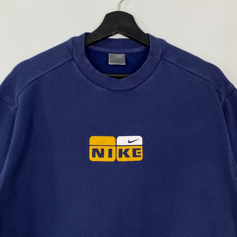 Printed Vintage Sweatshirt - Navy Blue