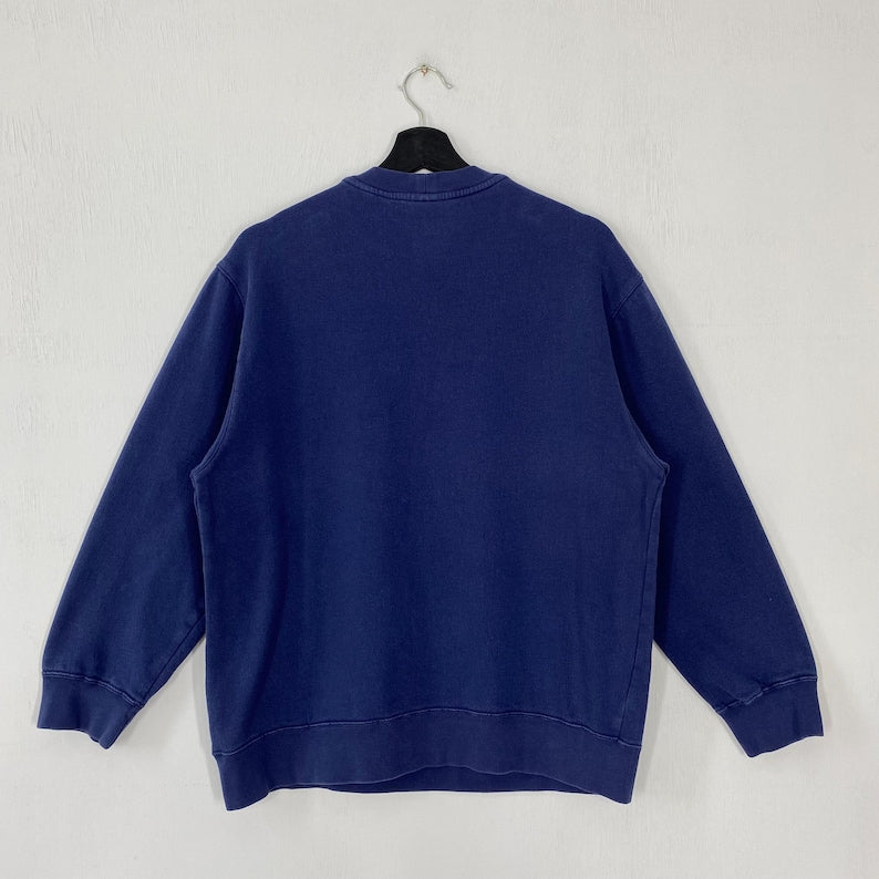 Printed Vintage Sweatshirt - Navy Blue