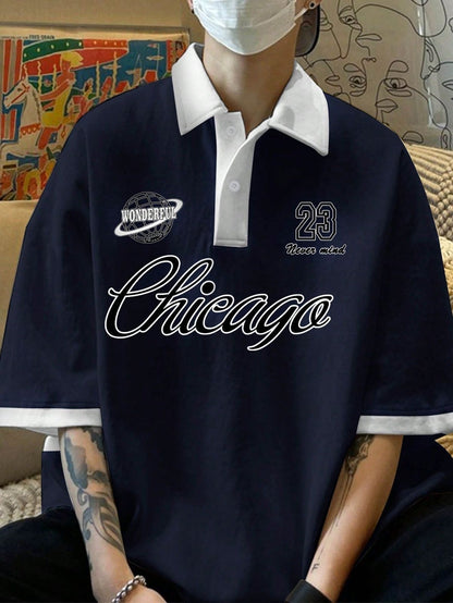 Printed Vintage Zip Up Collar Sweatshirt