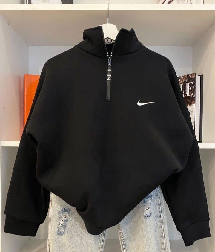 Printed Vintage Zip Up Collar Sweatshirt