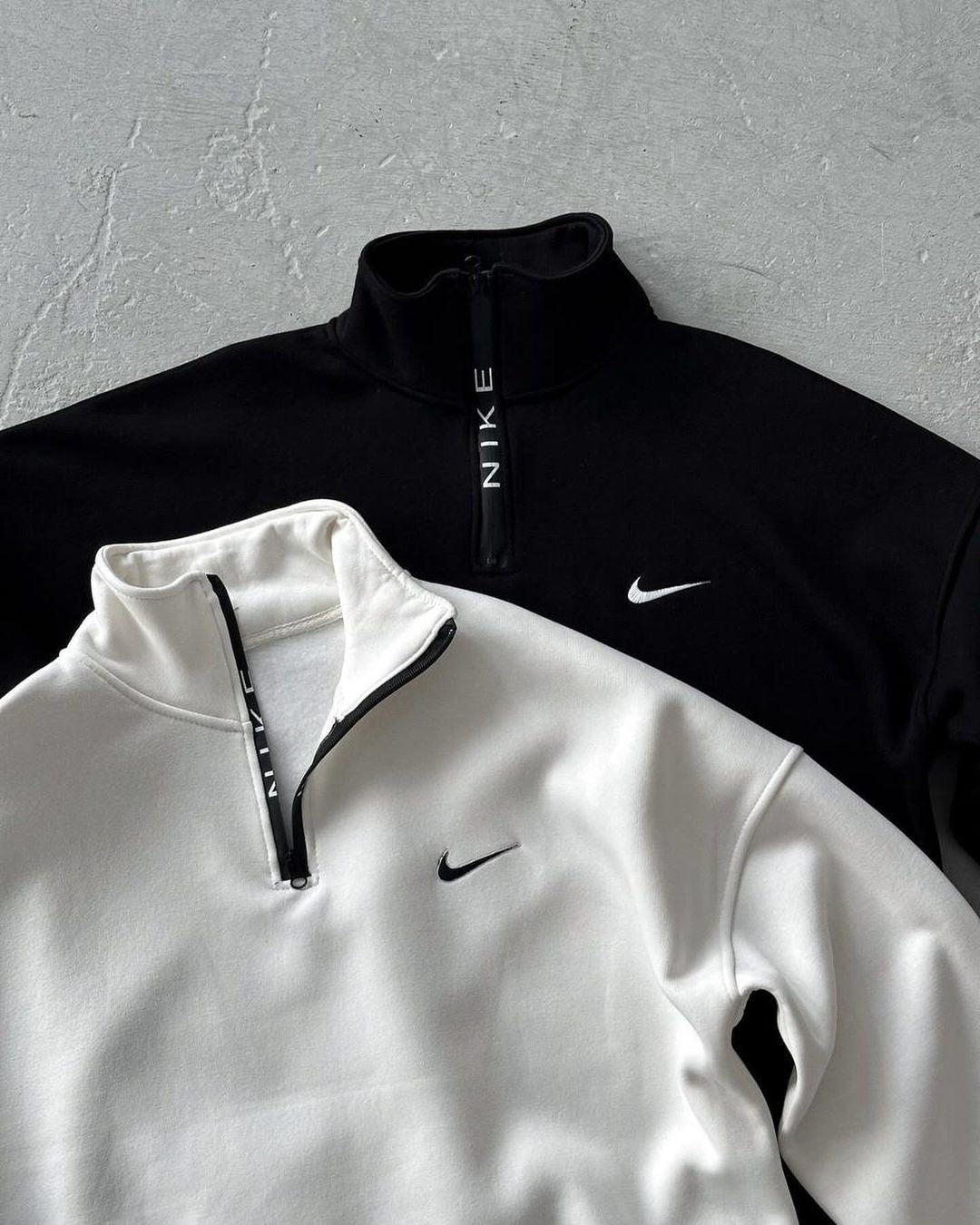 Printed Vintage Zip Up Collar Sweatshirt