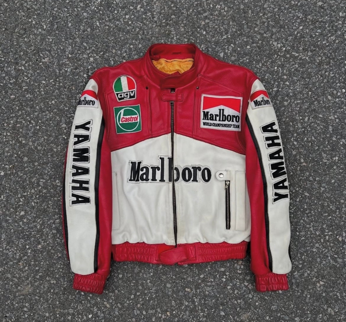Marlboro Embroidery Leather Racing Jacket