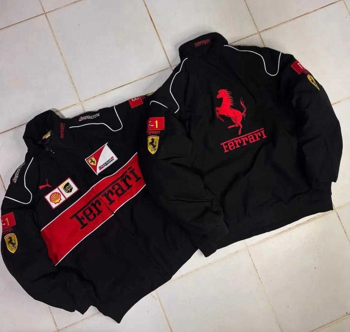 Ferrari Parachute Embroidery Racing Jacket