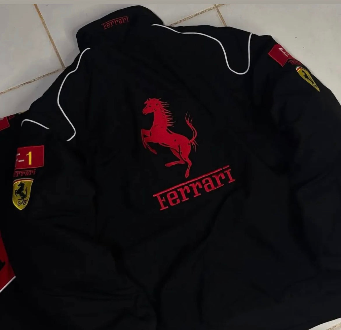 Ferrari Parachute Embroidery Racing Jacket
