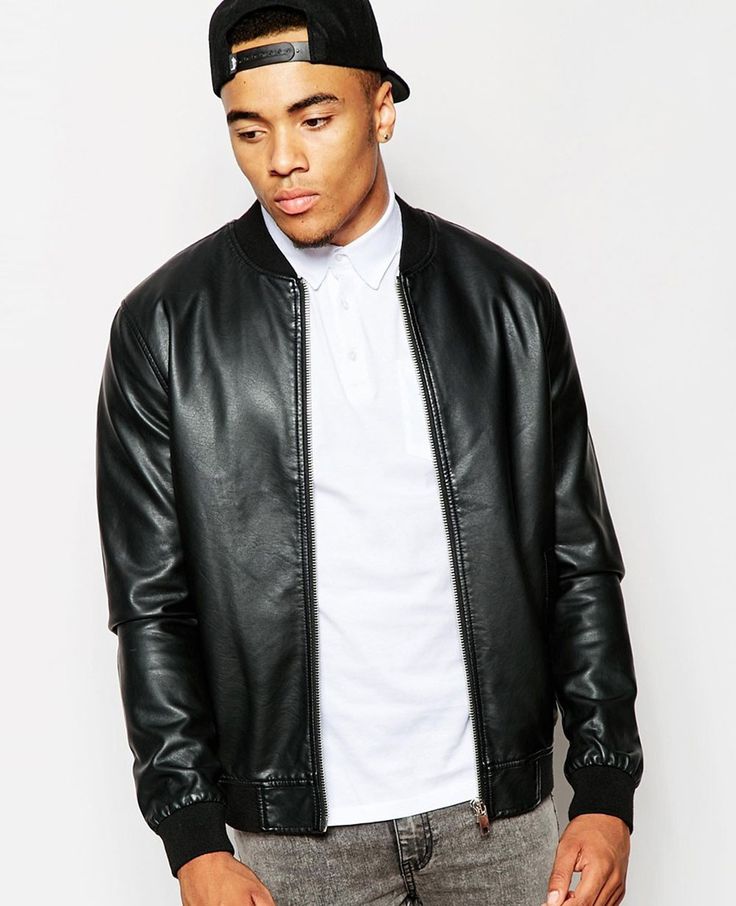 Plain Black Leather Jacket