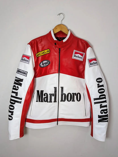Embroidery Marlboro Jacket - White
