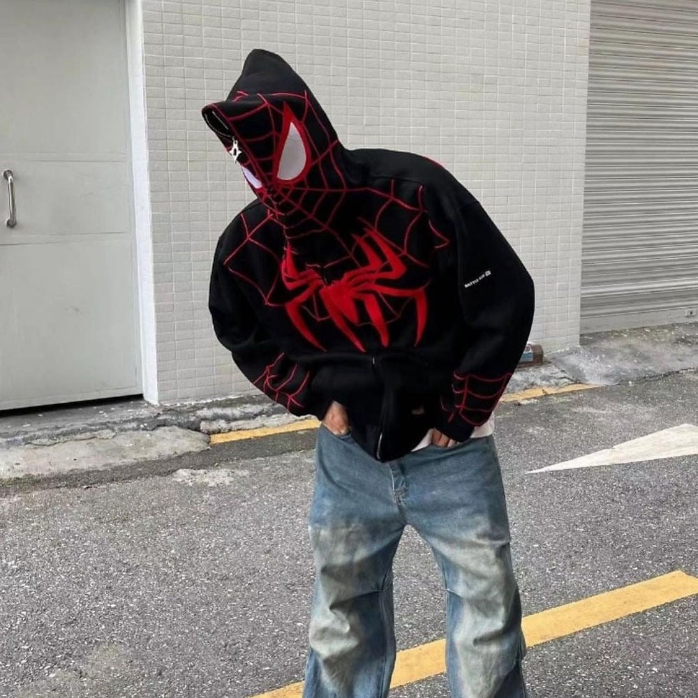 Black Spiderman Hoodie ⭐⭐⭐⭐(4.5/5)