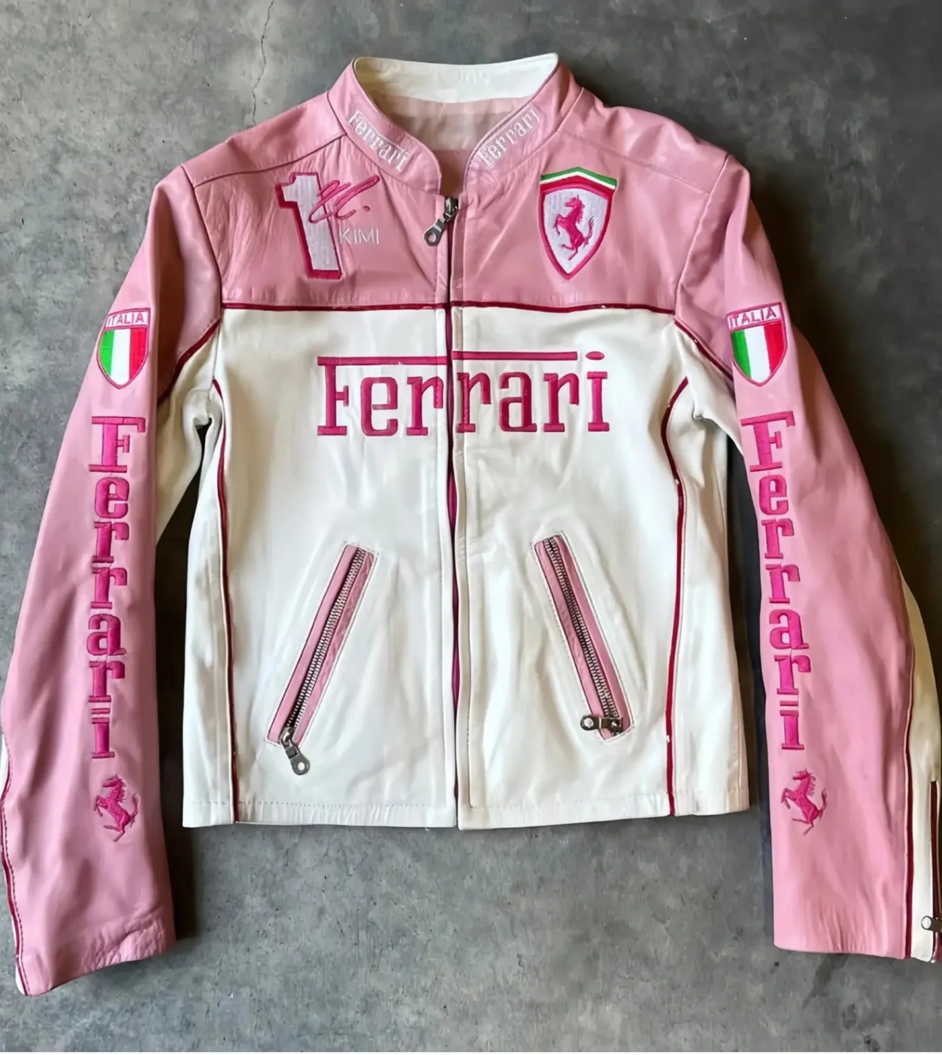 Pink Ferrari Leather Jacket