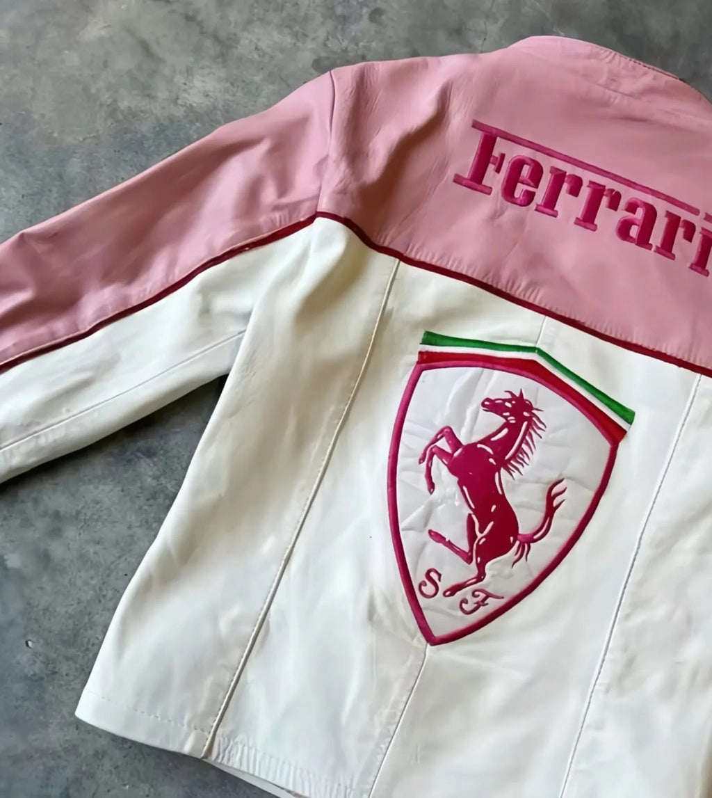 Pink Ferrari Leather Jacket