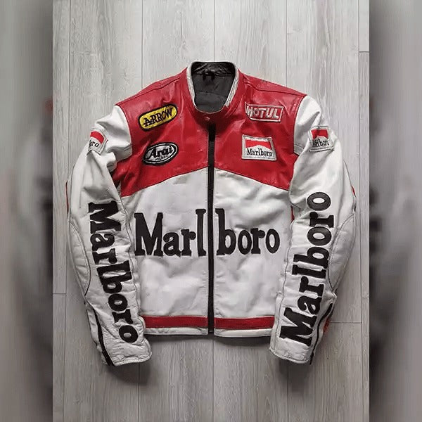 Embroidery Marlboro Jacket - White