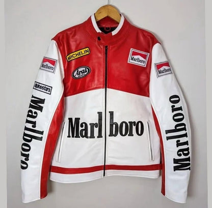 Embroidery Marlboro Jacket - White