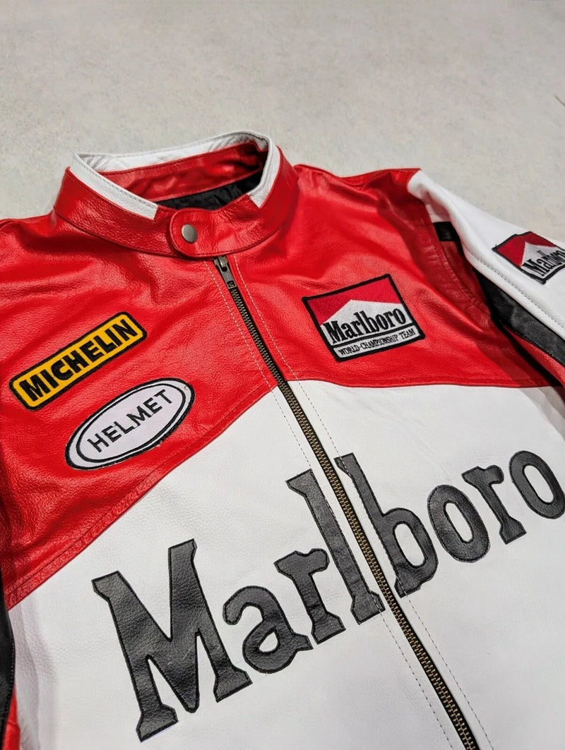 Embroidery Marlboro Jacket - White